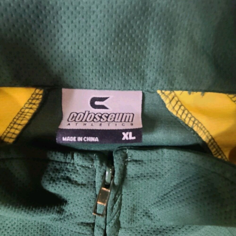 Oregon Ducks Colosseum Performance Full Zip Jacket XL Adj Hem Green/Yellow - Picture 3 of 11